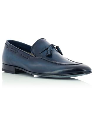 Blue colour gradient leather loafers with tassels BARRETT
