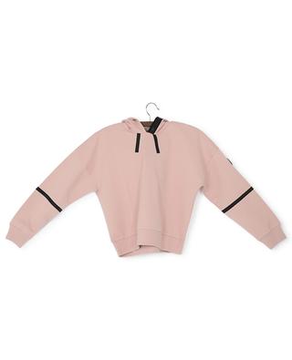 Boxy girls' hooded sweatshirt with grosgrain and logo MONCLER