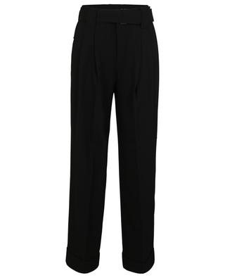 Heavy crepe belted straight-leg trousers GANNI