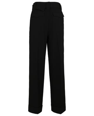 Heavy crepe belted straight-leg trousers GANNI