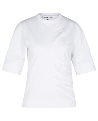 T-shirt à fronces en jersey de coton bio GANNI