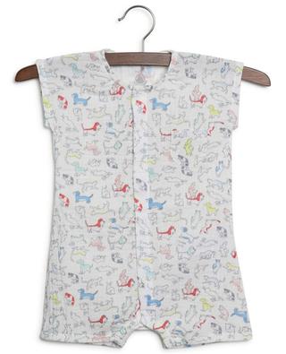 Dog and bunny printed cotton gauze rompers PETIT BATEAU