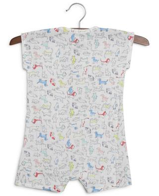 Dog and bunny printed cotton gauze rompers PETIT BATEAU