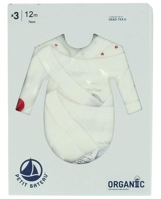 Set of three baby bodysuits PETIT BATEAU