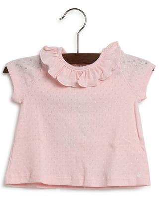 Baby blouse in open-work jersey with polka dots PETIT BATEAU