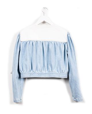 Java blue and white girls'denim bomber jacket INDEE