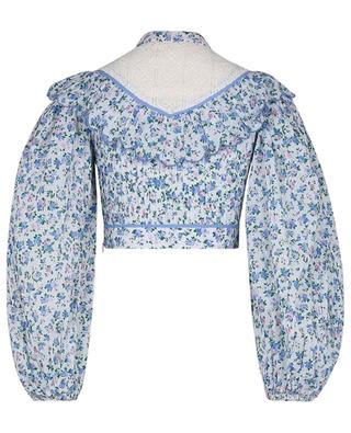 Egan Blue Jay Song cropped floral cotton top LOVESHACKFANCY