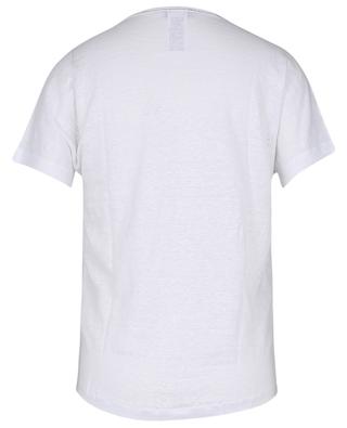 Short-sleeved linen T-shirt with glitter collar GRAN SASSO