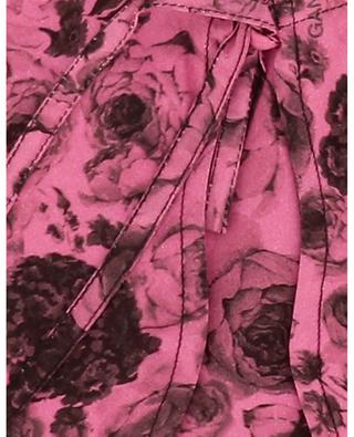 Col échancré en coton bio imprimé roses Shocking Pink GANNI