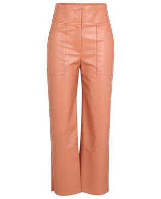 Faux nappa leather high-rise wide-leg trousers MARC CAIN