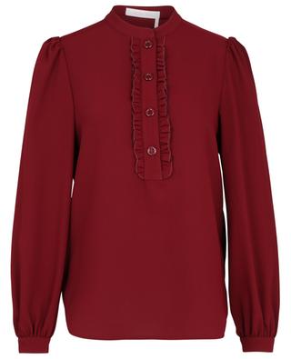 Crepe blouse with ruffle adorned button placket SEE BY CHLOE