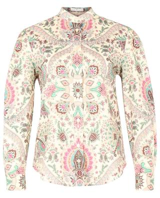 Paisley printed fitted cotton shirt with Mandarin collar ETRO