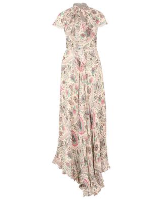 Langes Kleid aus Seide mit Rüschen und floralen Paisley-Prints ETRO