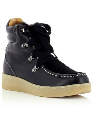 Alpica leather and shearling lace-up ankle boots ISABEL MARANT