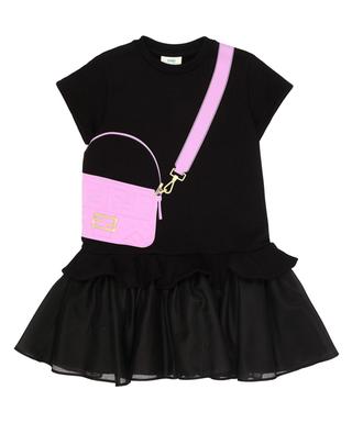 Short sleeve dress with handbag print for girls FENDI