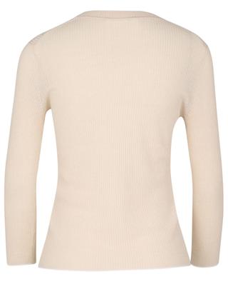 Fitted cotton rib knit jumper VINCE