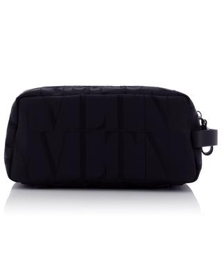 VLTN Times nylon jacquard and leather toiletry bag VALENTINO
