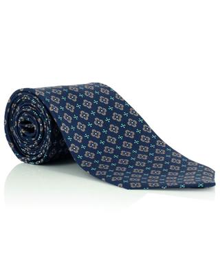 Krawatte aus Seidentwill mit dreifarbigem Blütenprint LUIGI BORRELLI