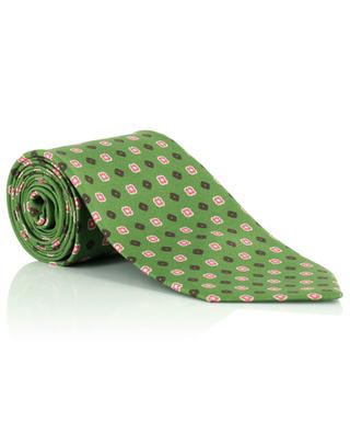 Cravate en sergé de soie imprimée fleurs LUIGI BORRELLI