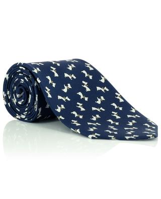 Cravate en sergé de soie imprimée chiens LUIGI BORRELLI