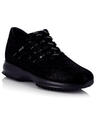 Interactive H rhinestone adorned lace-up sneakers HOGAN
