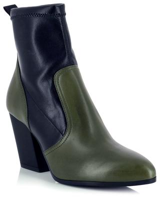 Bicolour stretch leather heeled ankle boots HOGAN