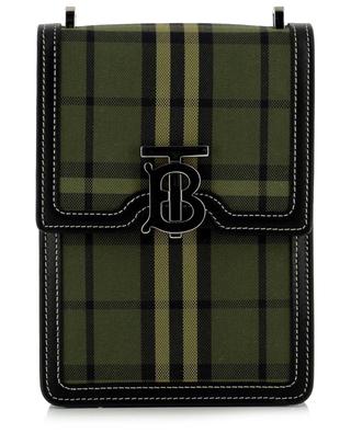 Robin checked fabric and leather shoulder bag BURBERRY