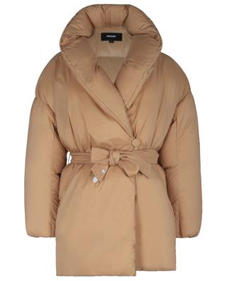 Leonie Belted down jacket with shawl collar MACKAGE