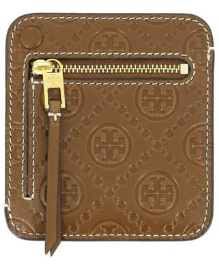 T Monogram embossed large leather card case TORY BURCH