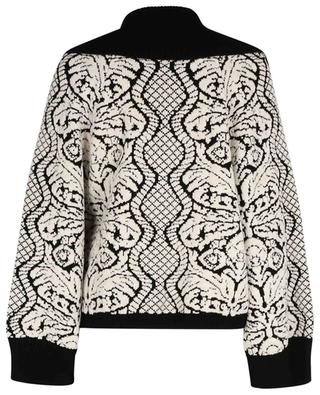 Flower patterned jacquard knit bomber jacket TWINSET