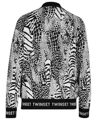 Animal print adorned fluid bomber jacket TWINSET