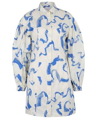 Gemma Palace Blue Comb mini shirt dress in organic cotton REMAIN BIRGER CHRISTENSEN