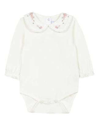 Embroidered and ruffle adorned baby bodysuit TARTINE ET CHOCOLAT