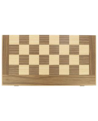 Jeu d'échecs et de Backgammon en bois de noyer MANOPOULOS