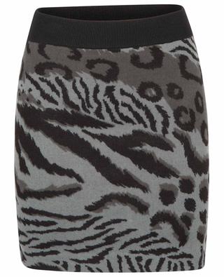 Cheetah Leopard jacquard knit miniskirt KENZO