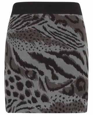 Cheetah Leopard jacquard knit miniskirt KENZO