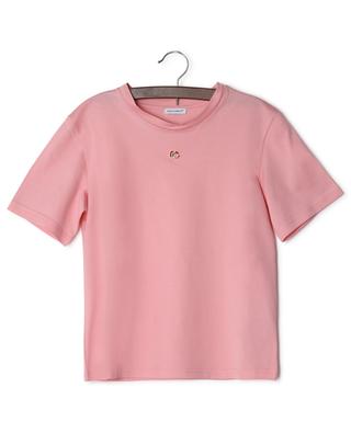 Cotton T-shirt with jewel initials for girls DOLCE & GABBANA