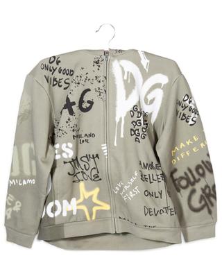 DG Skate graffiti printed boys' hooded sweat jacket DOLCE & GABBANA