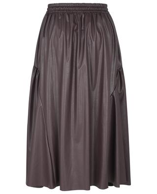 Flared faux leather skirt with godet pleats FABIANA FILIPPI
