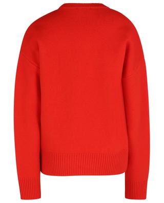Ami de Coeur wool round neck jumper with white heart AMI