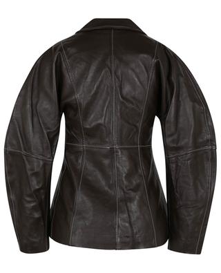 Leg-of-mutton sleeve leather blazer GANNI
