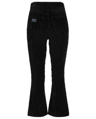 Flared cropped trousers in thick velvet GANNI