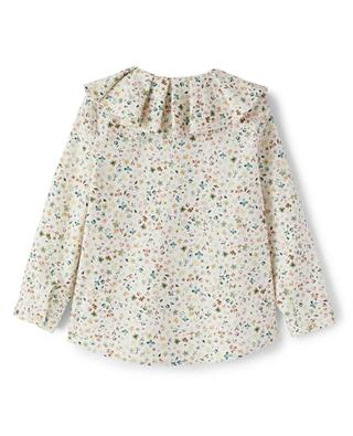 Floral girls' cotton blouse with ruffle collar IL GUFO