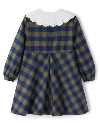 Girls' gingham check dress with white collar IL GUFO