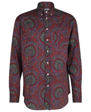 Comfort Fit Paisley printed textured stripe adorned shirt ETRO