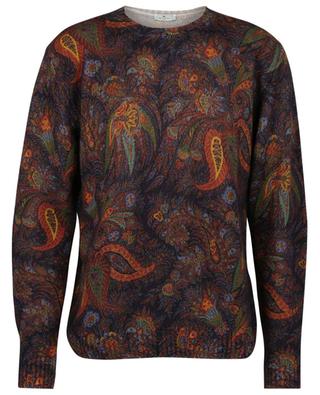 Exotic print adorned loose wool crewneck jumper ETRO