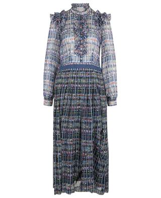 Long tweed printed silk dress MAISON COMMON