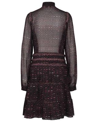 Tweed printed short pleated silk dress MAISON COMMON
