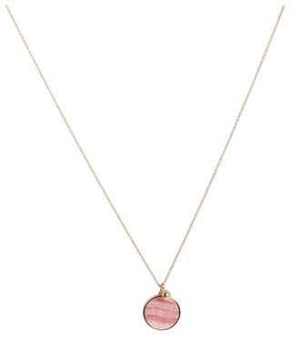 Ever Rhodochrosite Disc rose gold necklace GINETTE NY