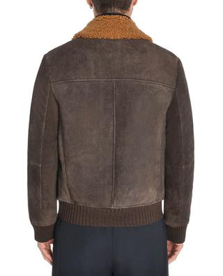 Rusty leather and faux fur jacket ANDREA D'AMICO